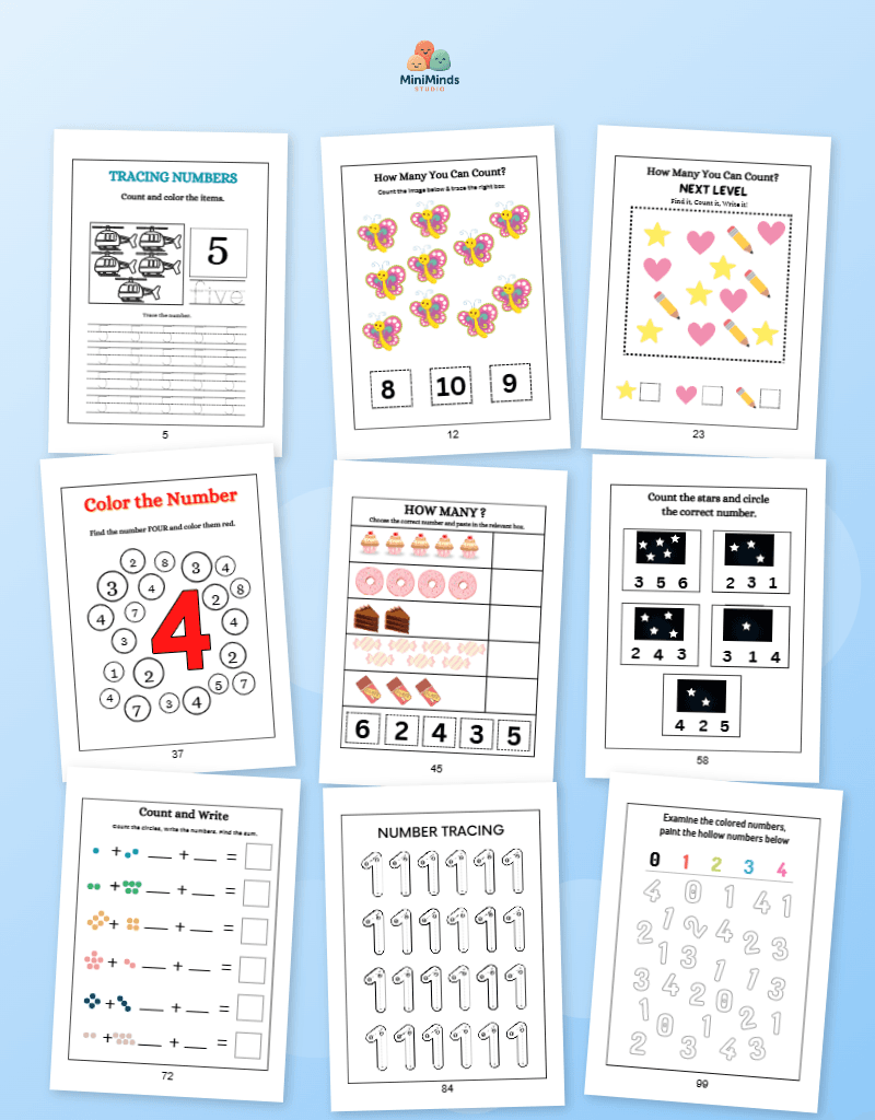 Number Fun Workbook – Counting, Tracing & Early Maths
