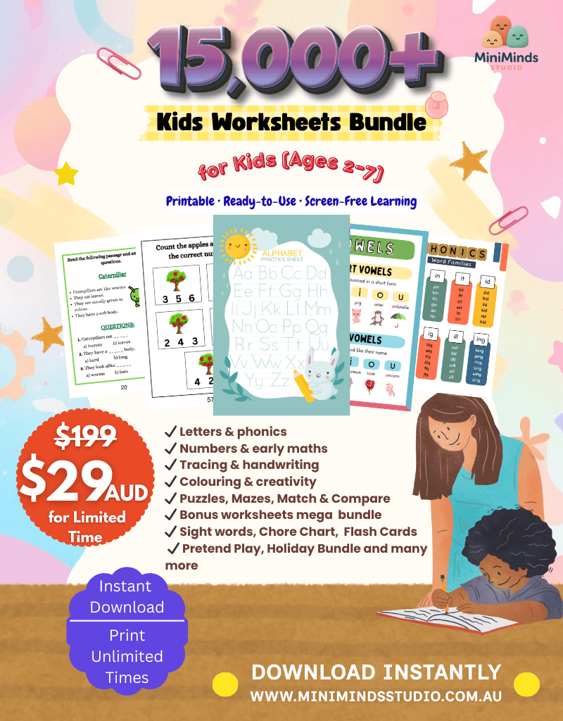 15,000+ Kids Worksheets Mega Bundle | Printable Learning Activities (Ages 2–8)